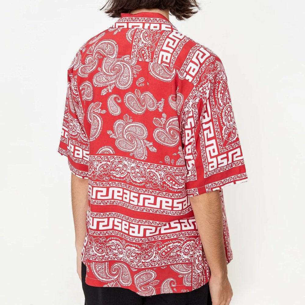 Aries Bandana Print Hawaiian Shortsleeve Shirt - Red - Picture 3 of 7